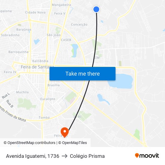 Avenida Iguatemi, 1736 to Colégio Prisma map