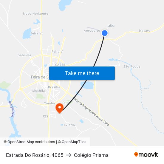 Estrada Do Rosário, 4065 to Colégio Prisma map