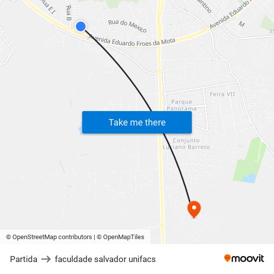 Partida to faculdade salvador unifacs map