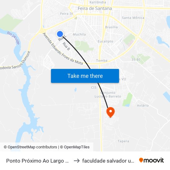 Ponto Próximo Ao Largo Feira X to faculdade salvador unifacs map