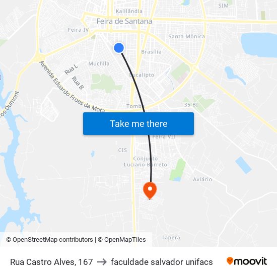 Rua Castro Alves, 167 to faculdade salvador unifacs map