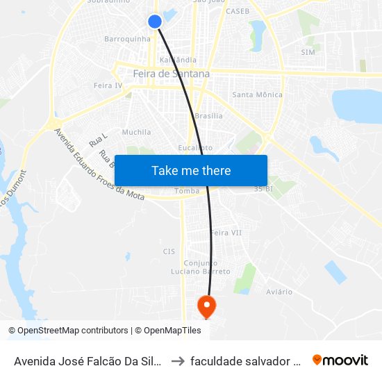 Avenida José Falcão Da Silva, 1193 to faculdade salvador unifacs map