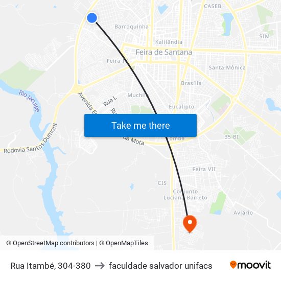 Rua Itambé, 304-380 to faculdade salvador unifacs map