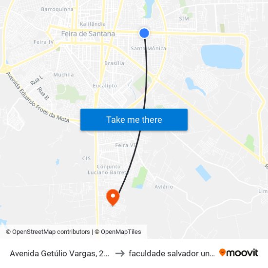 Avenida Getúlio Vargas, 2681 B to faculdade salvador unifacs map
