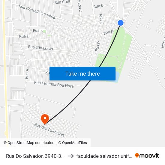 Rua Do Salvador, 3940-3942 to faculdade salvador unifacs map