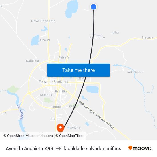 Avenida Anchieta, 499 to faculdade salvador unifacs map