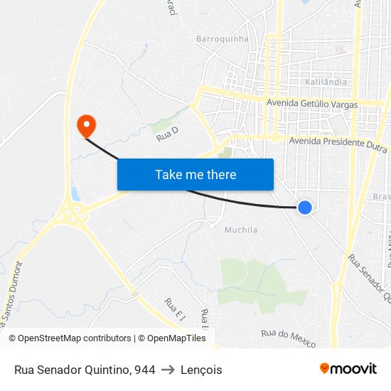 Rua Senador Quintino, 944 to Lençois map