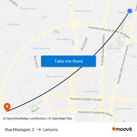 Rua Mazagan, 2 to Lençois map