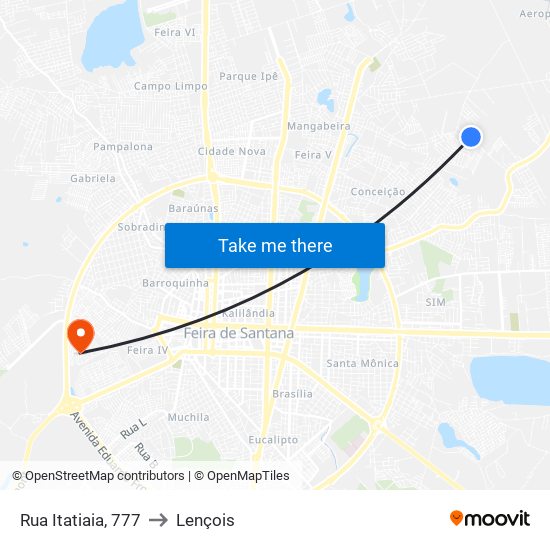 Rua Itatiaia, 777 to Lençois map