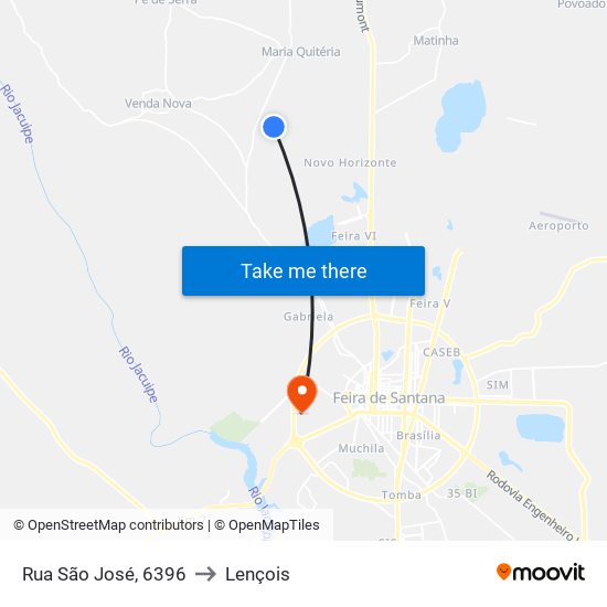 Rua São José, 6396 to Lençois map