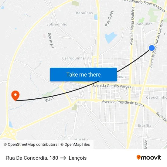 Rua Da Concórdia, 180 to Lençois map