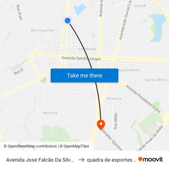 Avenida José Falcão Da Silva, 1042 to quadra de esportes uefs map