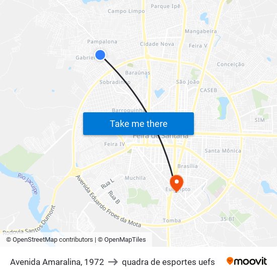 Avenida Amaralina, 1972 to quadra de esportes uefs map