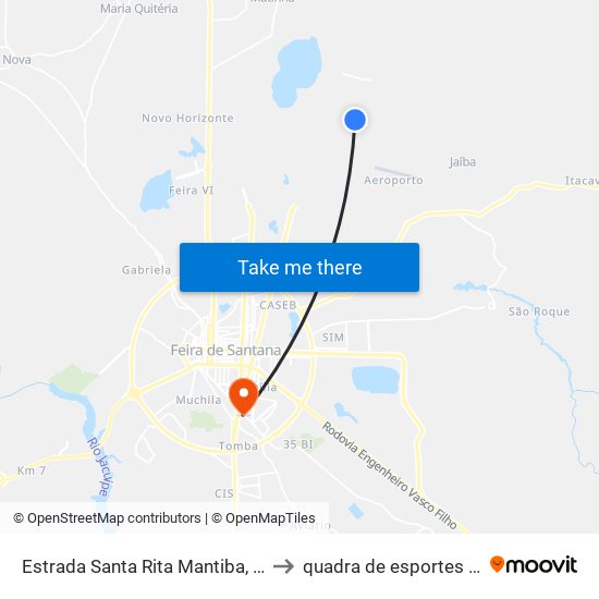 Estrada Santa Rita Mantiba, 1980 to quadra de esportes uefs map