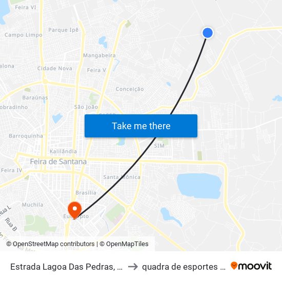 Estrada Lagoa Das Pedras, 3682 to quadra de esportes uefs map