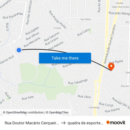 Rua Doutor Macário Cerqueira, 3152 to quadra de esportes uefs map