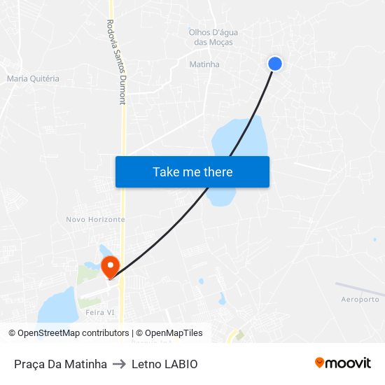 Praça Da Matinha to Letno LABIO map
