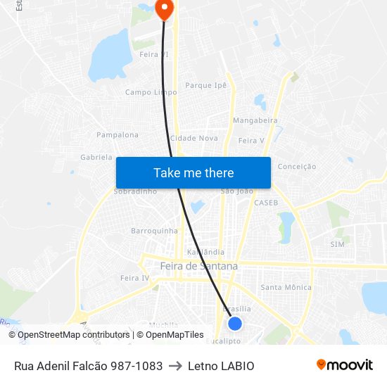 Rua Adenil Falcão 987-1083 to Letno LABIO map