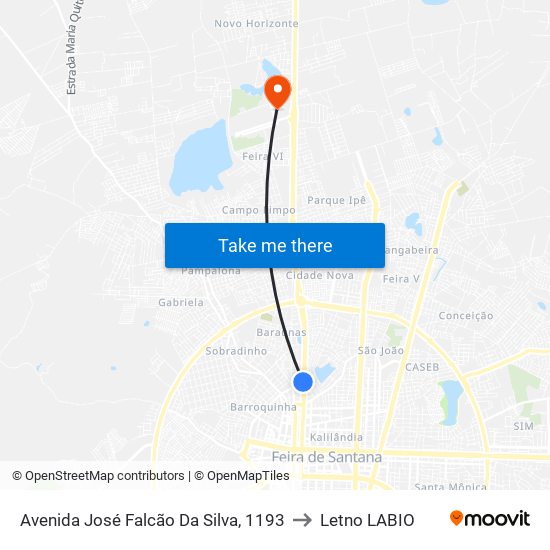 Avenida José Falcão Da Silva, 1193 to Letno LABIO map