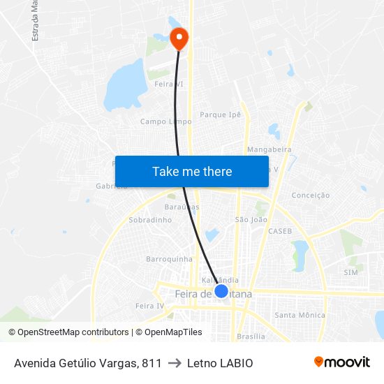 Avenida Getúlio Vargas, 811 to Letno LABIO map