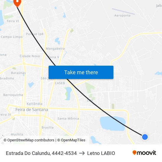 Estrada Do Calundu, 4442-4534 to Letno LABIO map