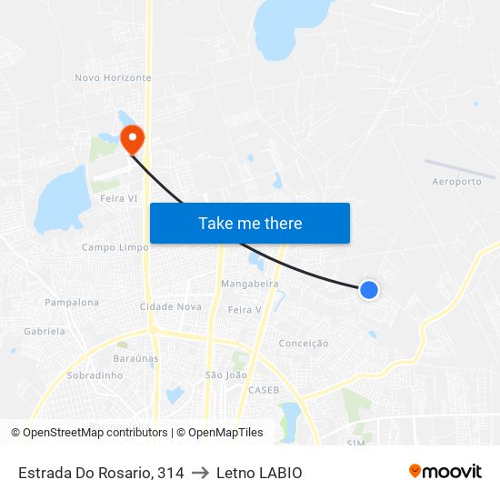 Estrada Do Rosario, 314 to Letno LABIO map