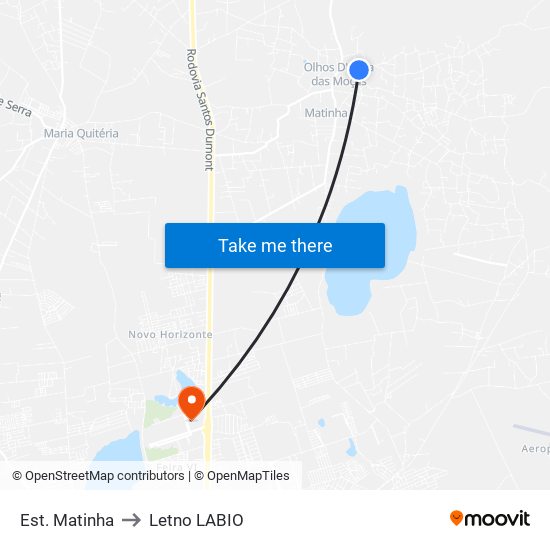 Est. Matinha to Letno LABIO map