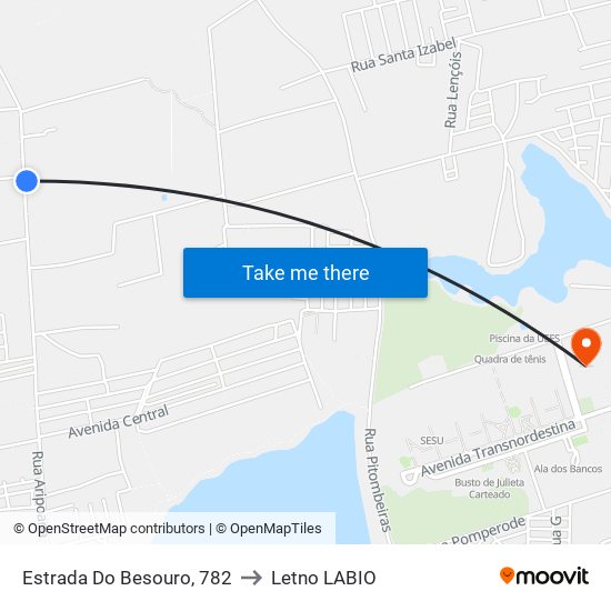 Estrada Do Besouro, 782 to Letno LABIO map