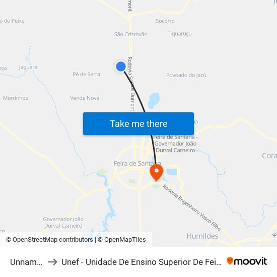 Unnamed 6 to Unef - Unidade De Ensino Superior De Feira De Santana map