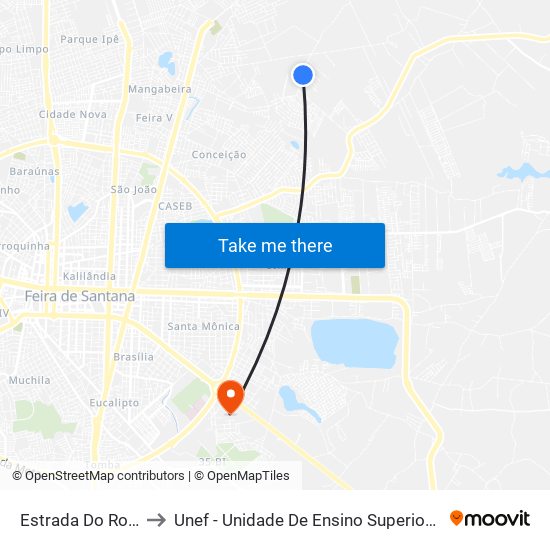 Estrada Do Rosario, 224 to Unef - Unidade De Ensino Superior De Feira De Santana map