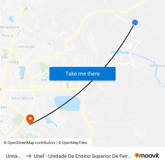 Unnamed to Unef - Unidade De Ensino Superior De Feira De Santana map