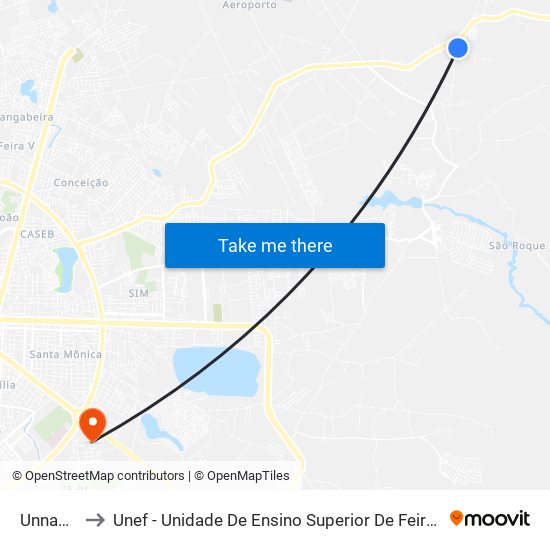 Unnamed to Unef - Unidade De Ensino Superior De Feira De Santana map