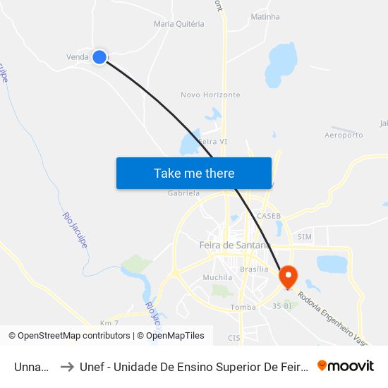 Unnamed to Unef - Unidade De Ensino Superior De Feira De Santana map