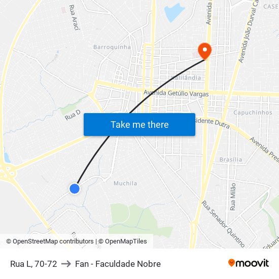 Rua L, 70-72 to Fan - Faculdade Nobre map