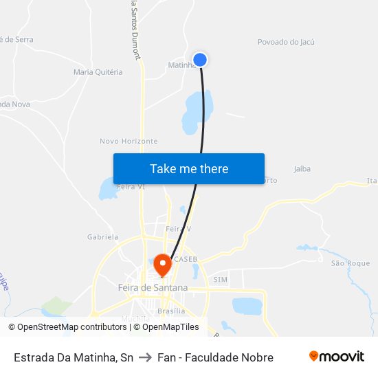 Estrada Da Matinha, Sn to Fan - Faculdade Nobre map