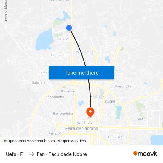 Uefs - P1 to Fan - Faculdade Nobre map