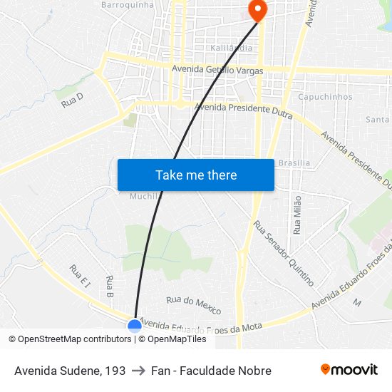 Avenida Sudene, 193 to Fan - Faculdade Nobre map