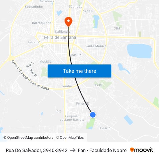 Rua Do Salvador, 3940-3942 to Fan - Faculdade Nobre map