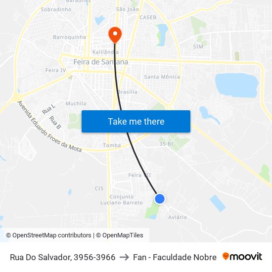 Rua Do Salvador, 3956-3966 to Fan - Faculdade Nobre map