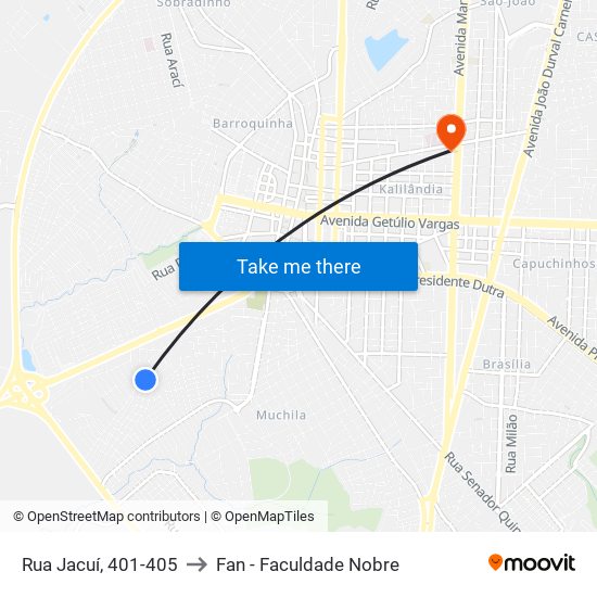 Rua Jacuí, 401-405 to Fan - Faculdade Nobre map