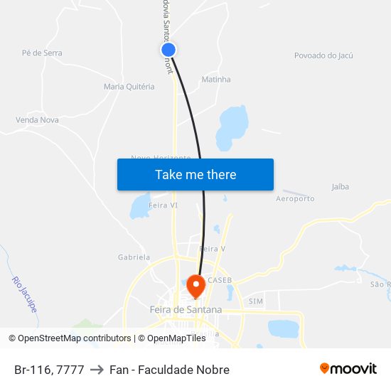 Br-116, 7777 to Fan - Faculdade Nobre map