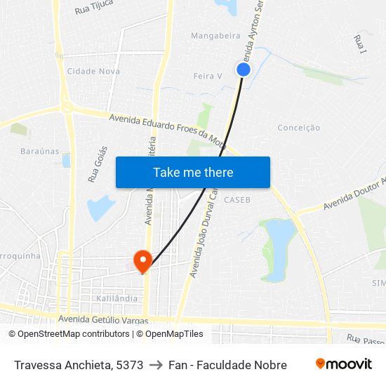 Travessa Anchieta, 5373 to Fan - Faculdade Nobre map