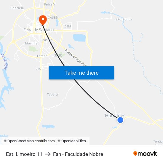 Est. Limoeiro 11 to Fan - Faculdade Nobre map