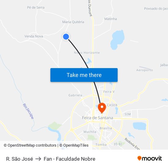 R. São José to Fan - Faculdade Nobre map