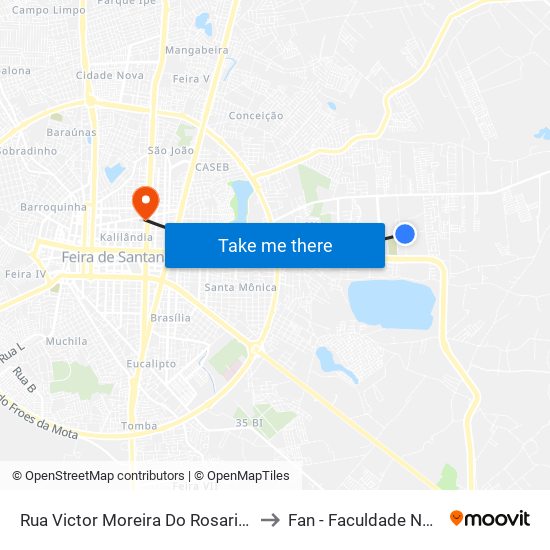 Rua Victor Moreira Do Rosario, 55 to Fan - Faculdade Nobre map