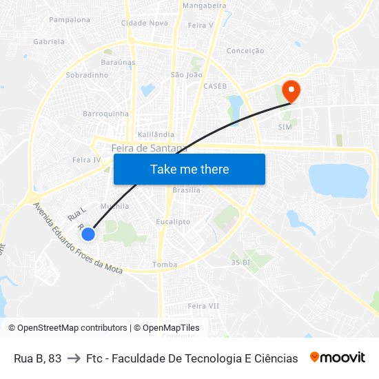 Rua B, 83 to Ftc - Faculdade De Tecnologia E Ciências map