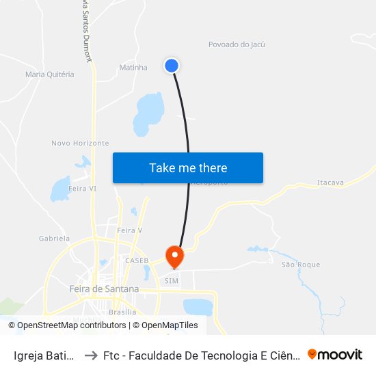 Igreja Batista to Ftc - Faculdade De Tecnologia E Ciências map