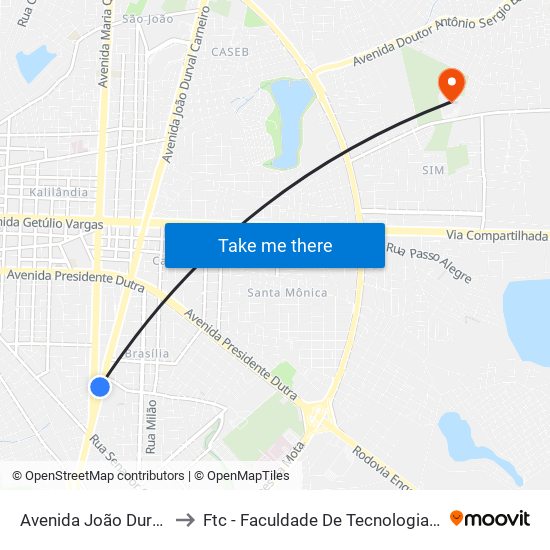 Avenida João Durval, 557 to Ftc - Faculdade De Tecnologia E Ciências map