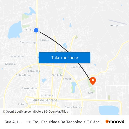 Rua A, 1-29 to Ftc - Faculdade De Tecnologia E Ciências map