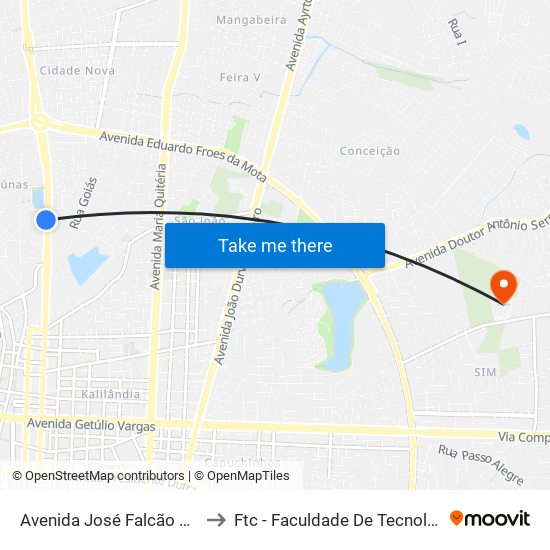 Avenida José Falcão Da Silva, 1347 to Ftc - Faculdade De Tecnologia E Ciências map